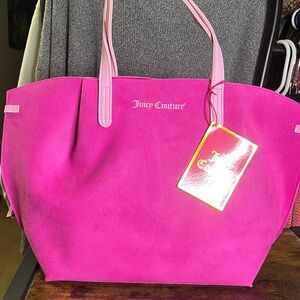 Juicy Couture Bright Pink Tote with Light Pink Straps